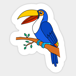 Cute Happy Flying Colorful Toucan Animal Sticker